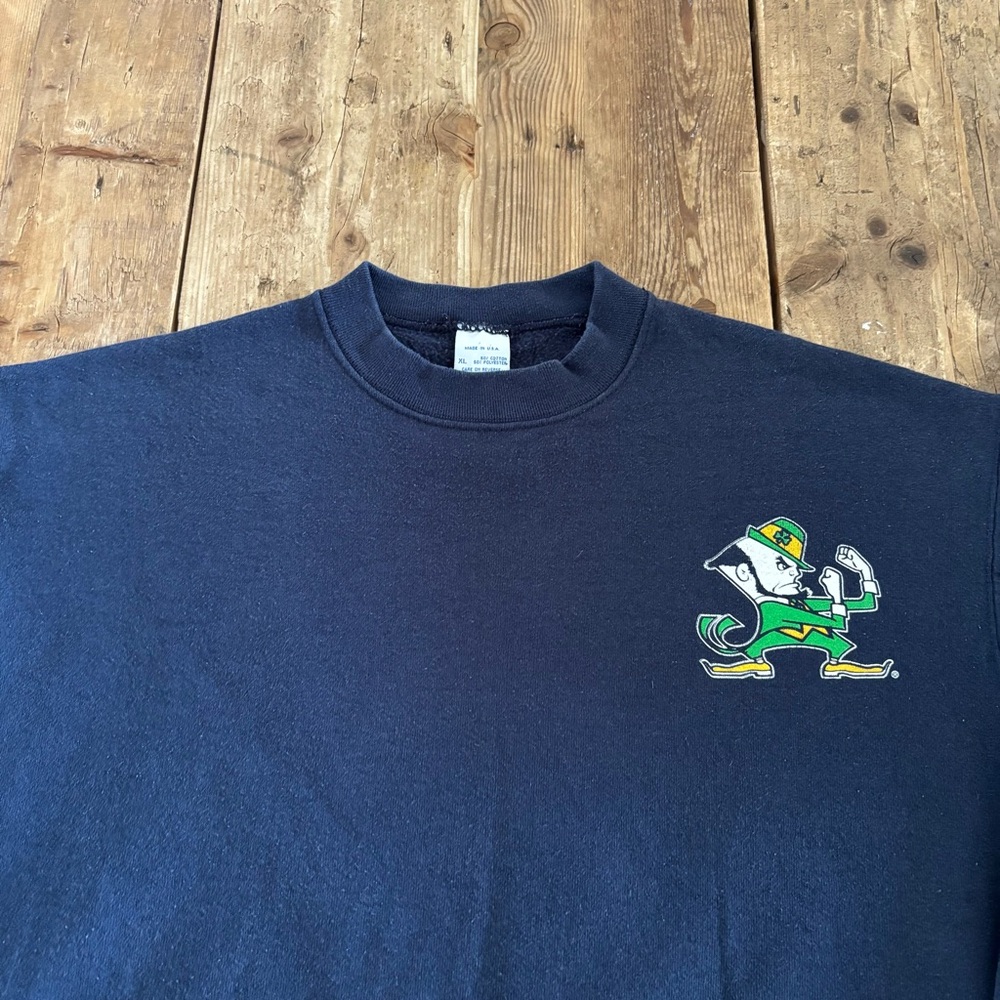Vintage 90s Salem Notre Dame Fighting Irish Crew Sweatshirt USA - Picture 4 of 8